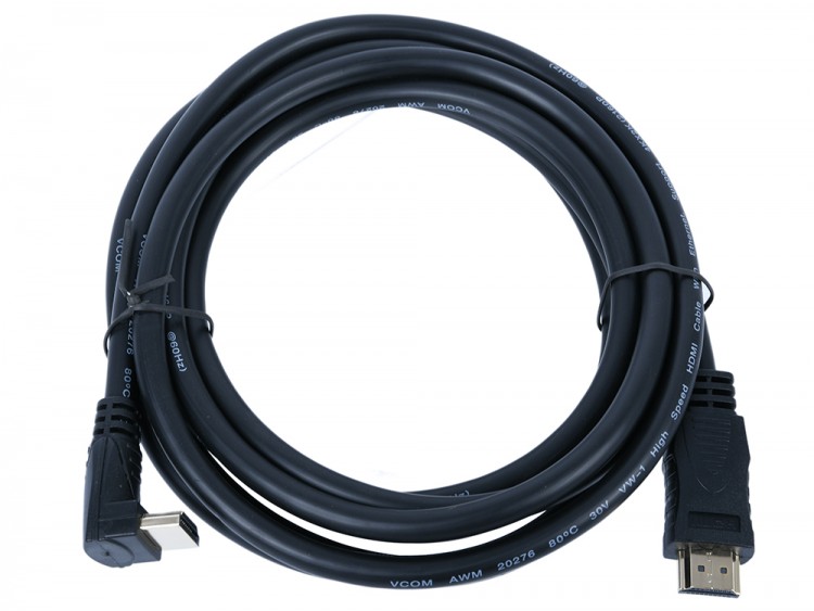 Кабель HDMI-M -> HDMI-M 3.0м VCOM  (ver 1.4  /  Угловой)