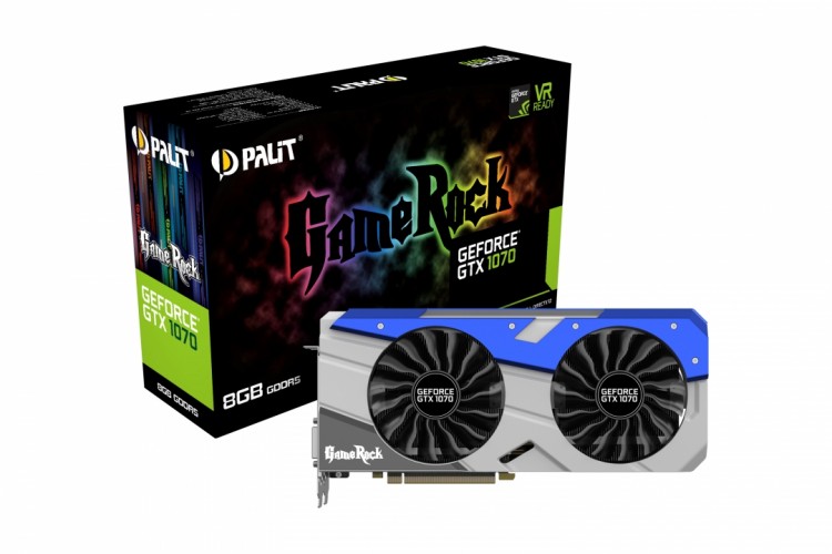 Видеокарта NVIDIA GeForce GTX 1070 8Gb Palit Game Rock GDDR5 Palit DVI+HDMI+3xDP+SLI