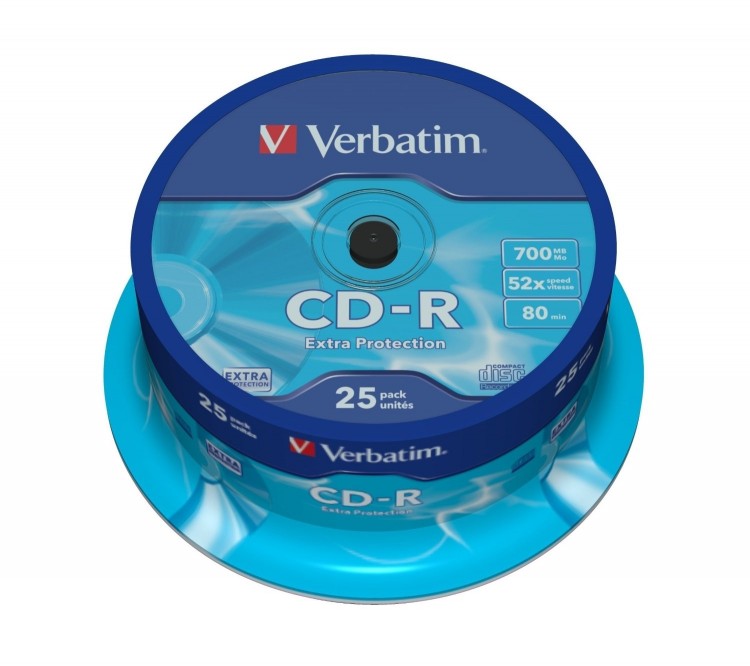 Диск CD-R Verbatim 700Mb 52x Cake Box (25шт)