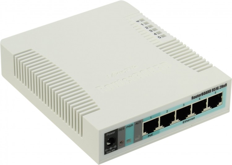 Маршрутизатор MICROTIC 802.11n  /  1000Mbps  /  4UTP-10  /  1000Mbps  /  1WAN