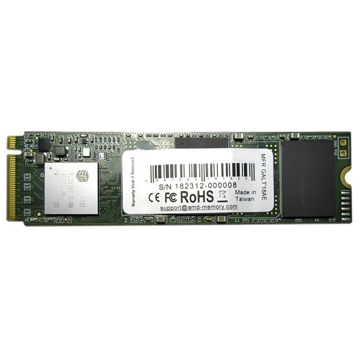 SSD 120 Gb NVMe 2280 AMD R5MP120G8 (60 TBW  /  1800:800 Мбайт  /  с) 3D NAND TLC