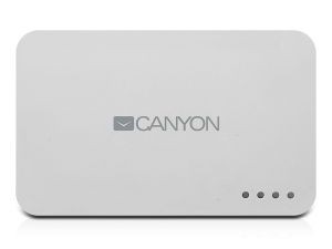 Внешний аккумулятор 7800 mAh CANYON <CNE-CPB78W> White (2xUSB 2A, 7800mAh, фонарь, Li-Ion)
