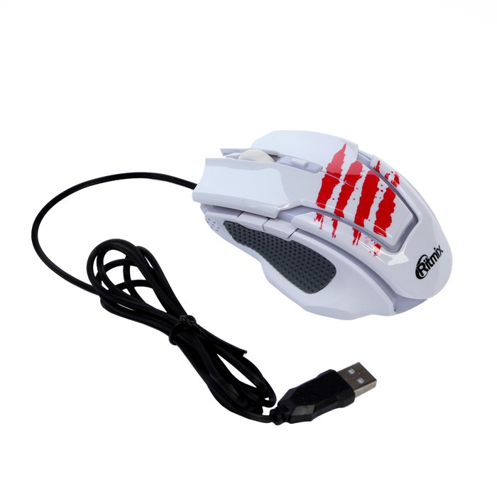 Мышь USB RITMIX ROM-350 White (5btn+Roll  /  2400dpi)