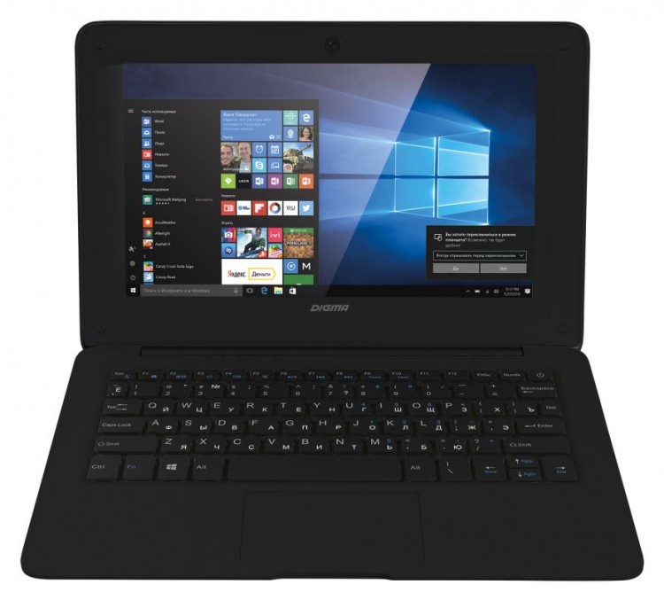 Ноутбук 13,3" Digma EVE 100 Atom X5 Z8350U  /  2Gb  /  SSD32Gb  /  SVGA  /  WiFi  /  Win 10