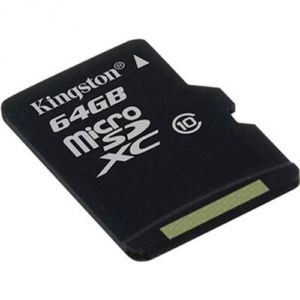 Флешка microSDHC 64Gb Kingston Class10 с адаптером