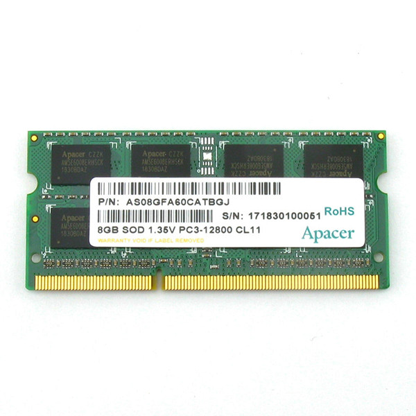 Память DDR3L SO-DIMM 8Gb PC4-12800  /  CL11 Apacer DV.08G2K.KAM