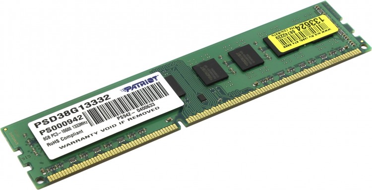 Память DDR3 8Gb <PC3-10600> Patriot <PSD38G13332> CL9