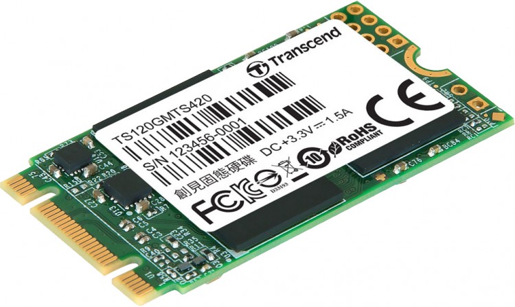 SSD 120 Gb M.2 2242 Transcend TS120GMTS420S 2.5" (500:500 Мбайт  /  с) TLC