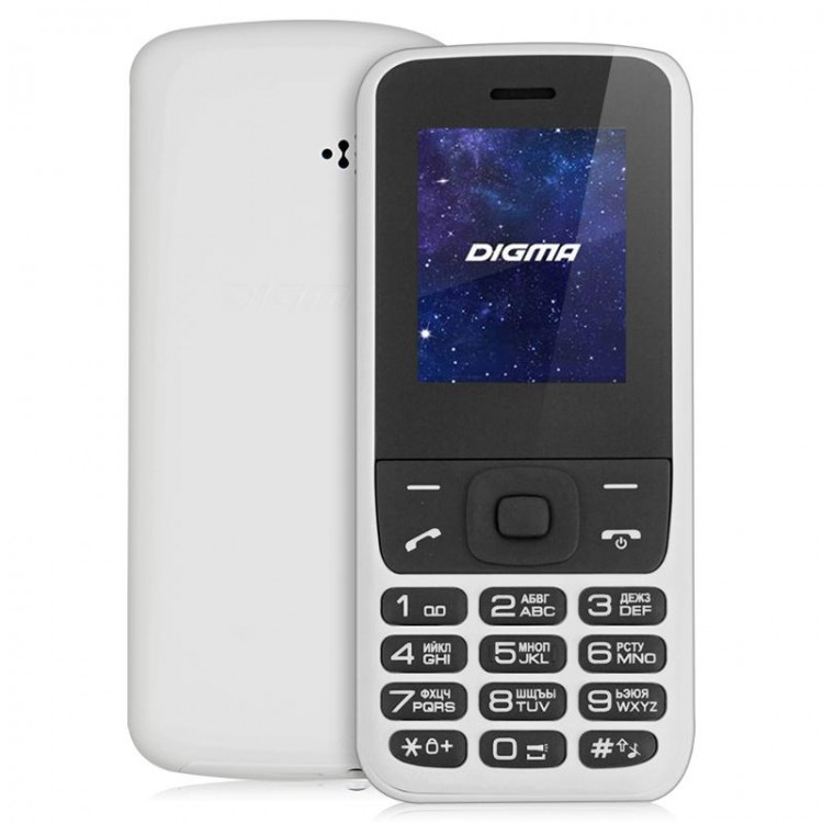 Мобильный телефон Digma A177 2G Linx (2sim  /  1.77"  /  128х160) черный  /  белый