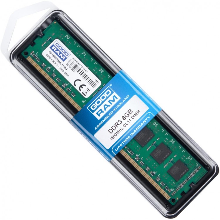 Память DDR3 8Gb <PC3-12800> Goodram <GR1600D364L11  /  8G> CL11