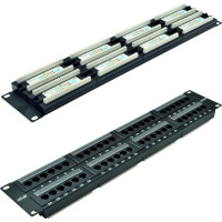 Патч-панель 19 NEOMAX [NM-PP-2U48P-UC5E-DB-109-BK] 2U, 48 портов, кат.5E, UTP, Dual IDC, кабельный