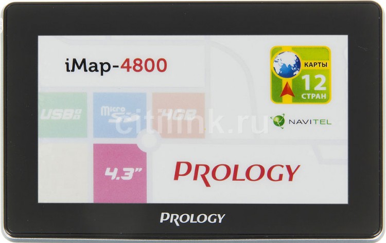 Навигатор Prology iMAP-4800 4.3"  /  480x272  /  4Gb  /  Навител  /  Windows CE