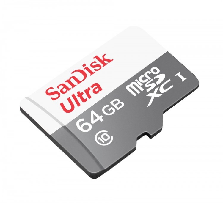Флешка microSDHC 64Gb SanDisk Ultra <SDSQUNB-064G-GN3MN> Class10 UHS-I