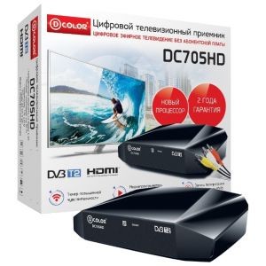 Цифровая приставка DVB-T2 D-COLOR DC705HD (RCA  /  HDMI  /  USB)