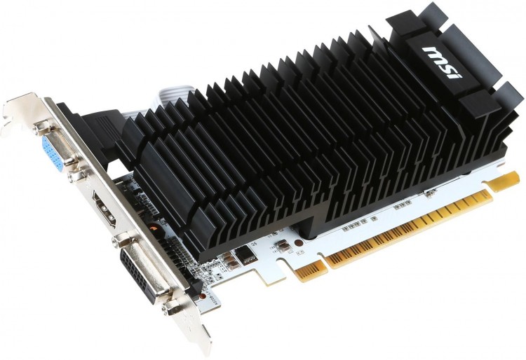 Видеокарта NVIDIA GeForce GT 730 2Gb MSI <N730K-2GD3H  /  LP> GDDR3 64B D-Sub+DVI+HDMI