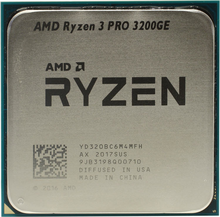 Процессор AMD Ryzen 3 3200GE AM4 4(4)core  /  3.3(3.8)GHz  /  VEGA 8  /  65W (OEM)