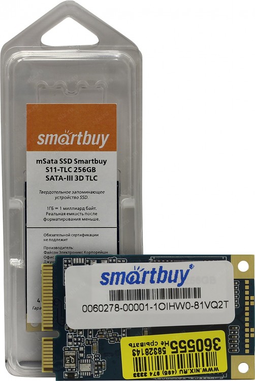 SSD 256 Gb mSata Smartbuy S11 (SB256GB-S11TLC-MSAT3) TLC