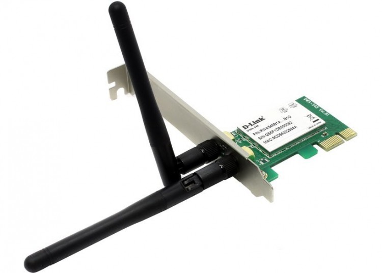 Адаптер Wi-Fi PCI-E D-Link DWA-548  /  B1B 802.11n  /  300Mbps  /  2,4GHz  /  2x2dBi