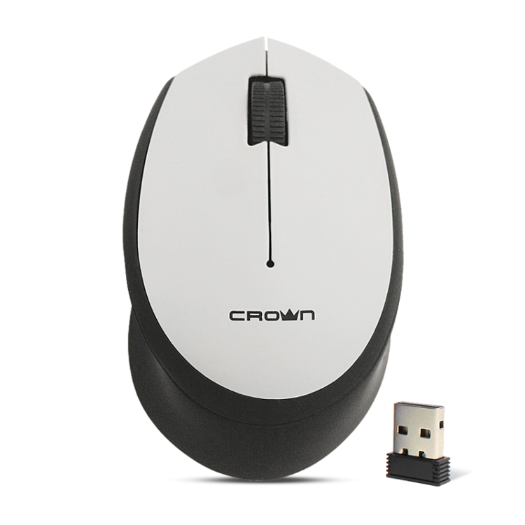 Мышь беспроводная USB CROWN CMM-937W Black  /  Grey 3btn+Roll  /  1200dpi