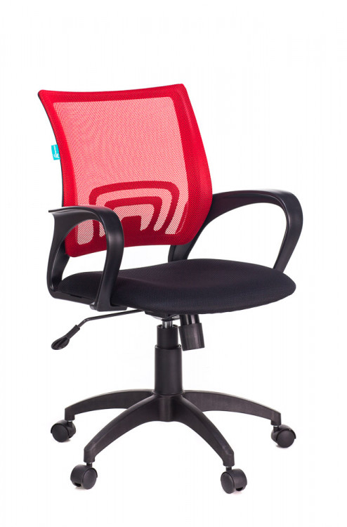 Кресло Бюрократ CH-695N  /  R  /  TW-11 красная спинка (сетка)  /  сиденье черный