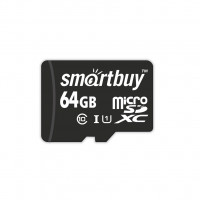 Карта памяти microSDHC 64Gb Smartbuy SB64GBSDCL10-01LE