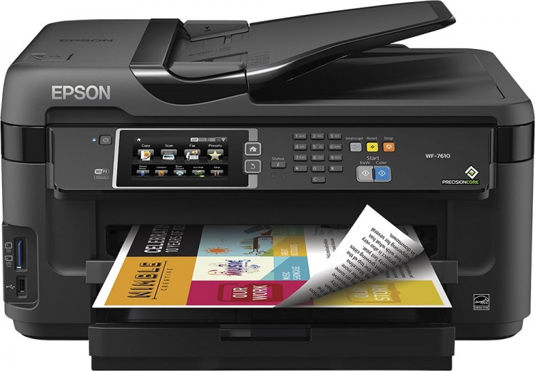 Принтер МФУ Epson WorkForce WF-7710+СНПЧ (A3  /  5760*1440dpi  /  13стр  /  4цв  /  WiFi  /  сетевой  /  факс)