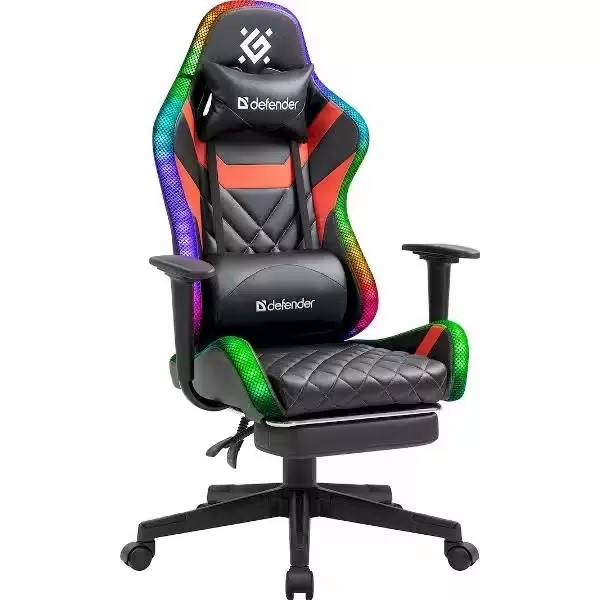Кресло Defender Lumos 64673 (подсветка RGB / черно-красный)