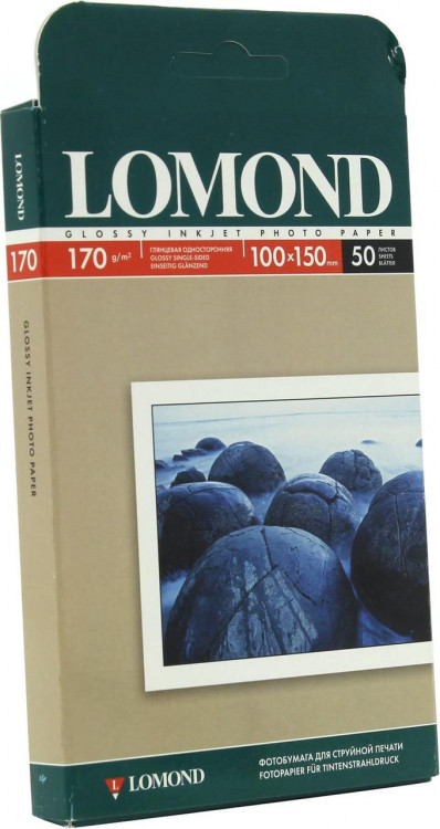 Фотобумага A4, глянцевая, 170 г  /  м2, 50 листов, Lomond 0102150