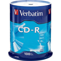 Диск CD-R Verbatim 700Mb 52x Cake Box (100шт)