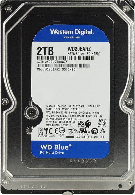 HDD 3.5 2 Tb Western Digital Blue WD20EARZ 5400rpm / 64Mb