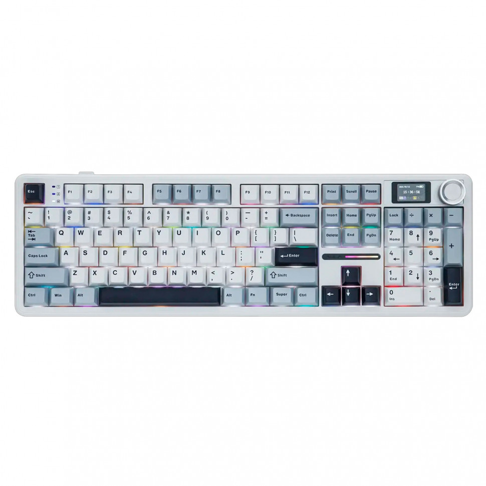 Клавиатура беспроводная AULA F108 PRO (Механика / Bluetooth+USB) (белый)