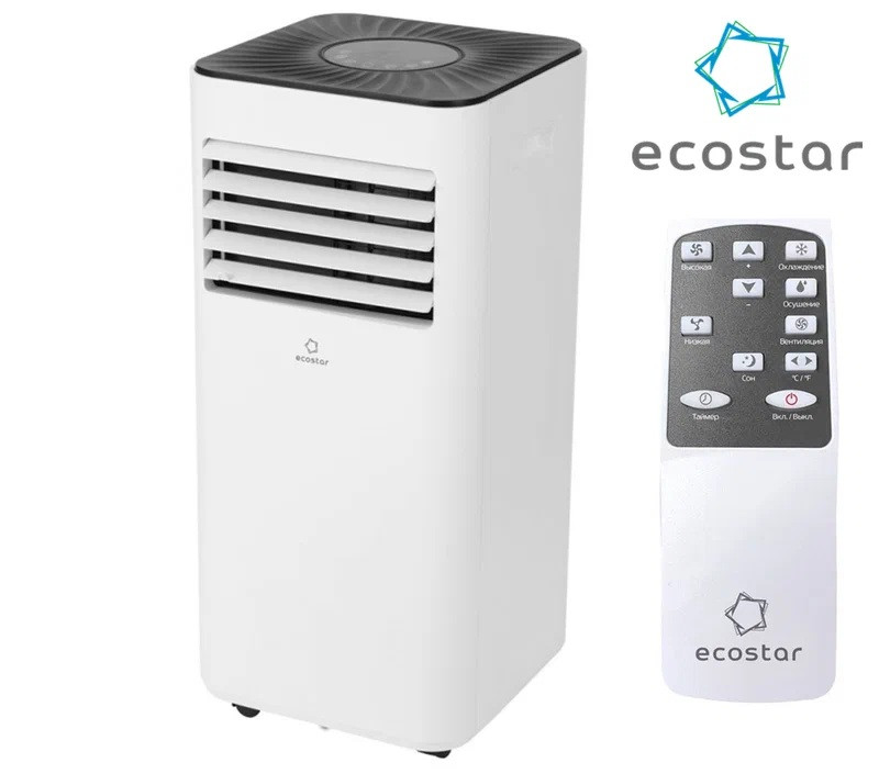 Мобильный кондиционер Ecostar KV-DS09CH-E (19кв.м / 54дБ / Пульт)