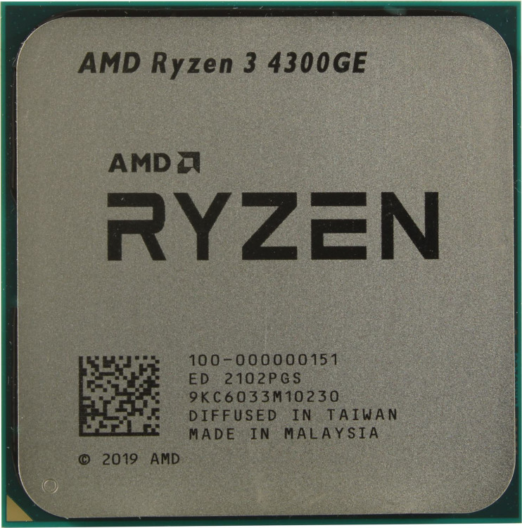 Процессор AMD Ryzen 3 4300GE AM4 4(8)core  /  3.5(4.0)GHz  /  RX VEGA 6  /  35W (OEM)