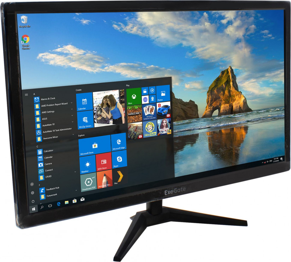 Монитор - 24 ExeGate EB2400A (EX297377RUS) (VA / FHD / 75Hz / 5ms / 200nit / HDMI+VGA)