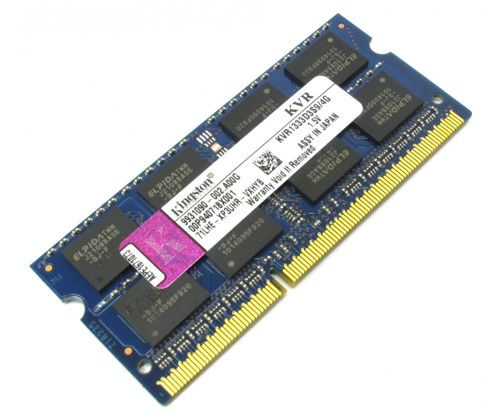 Память SO-DIMM DDR3L 4Gb 1333 / CL9 Kingston ValueRAM KVR1333D3S9 / 4G