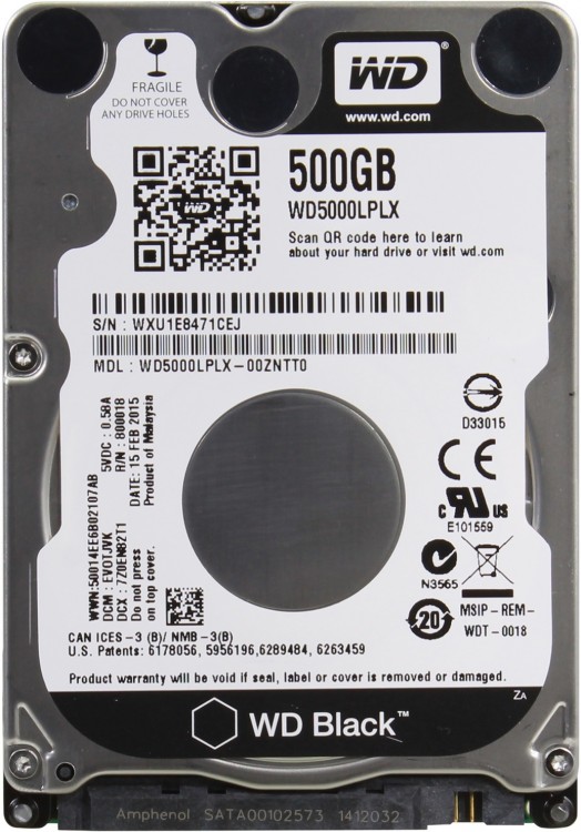 Б/У HDD 2.5" 500 Gb Western Digital Black WD5000LPLX 7200rpm  /  32Mb (Гарантия 1Месяц)