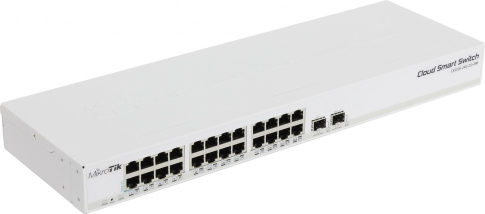 Коммутатор MikroTik CSS326-24G-2S+RM, 24?1 Гбит / с + 2?10 Гбит / с SFP+, управляемый