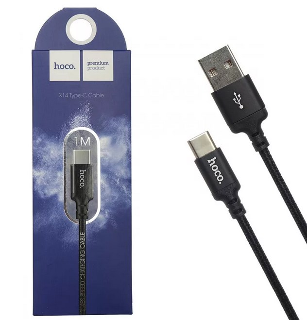 Кабель TYPE-C -&gt; TYPE-C 1м Hoco X14