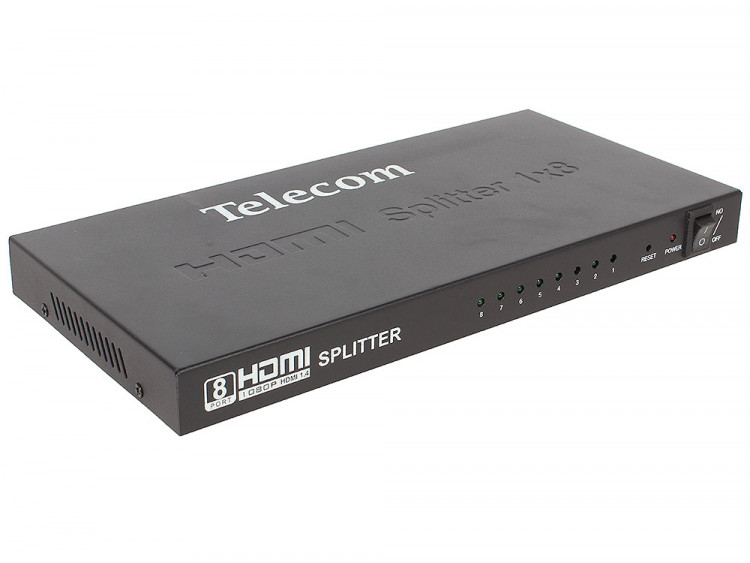 Разветвитель HDMI 1=>8 Telecom  <TTS5030>, каскадируемый, 1.4v+3D