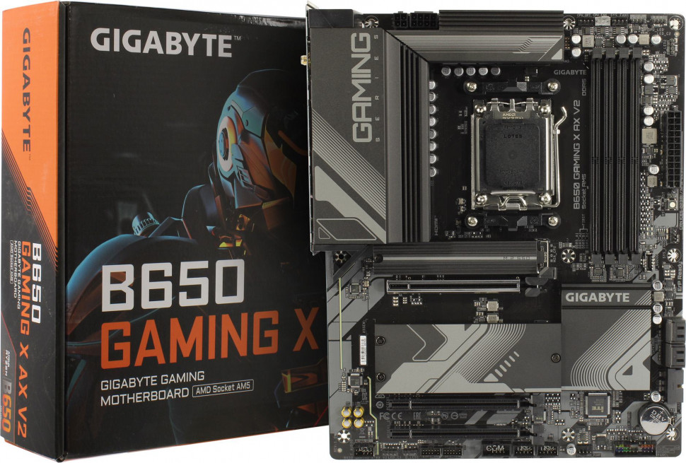 Материнская плата (AM5) Gigabyte B650 GAMING X AX V2 ATX / 4xDDR5 / 3xNVMe / 1xTYPE-C / Wi-Fi / DP+HDMI