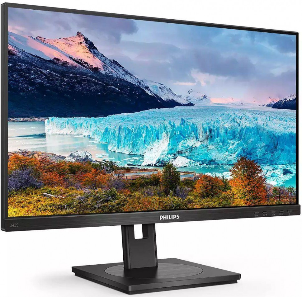 Монитор - 23.8 Philips 243S1 (IPS / FHD / 75Hz / 4ms / 250cd / 2x2W / TYPE-C / USBx4 / 2xDP+HDMI)