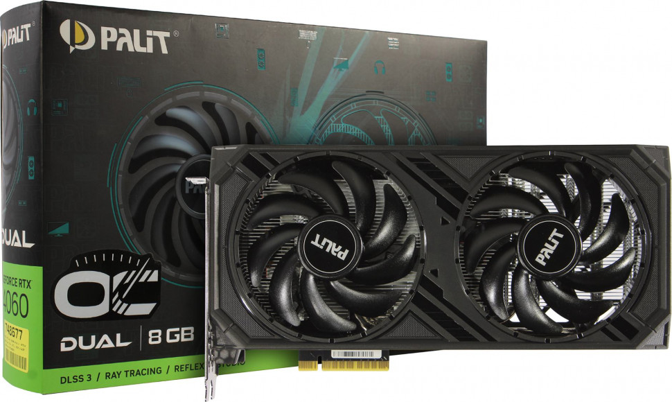 Видеокарта NVIDIA RTX 4060 8Gb Palit Dual OC (NE64060T19P1-1070D)