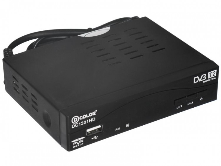 Цифровая приставка DVB-T2 D-COLOR <DC1301HD> (RCA  /  HDMI  /  USB)