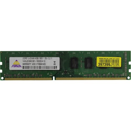 Память DDR3L 4Gb 12800  /  CL11 Neo Forza NMUD340D81-1600DA10