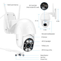 Уличная камера ZOSI ZND350W2-EU поворотная / 110° / 1080P / Wi-Fi / microSD (max 128Gb)