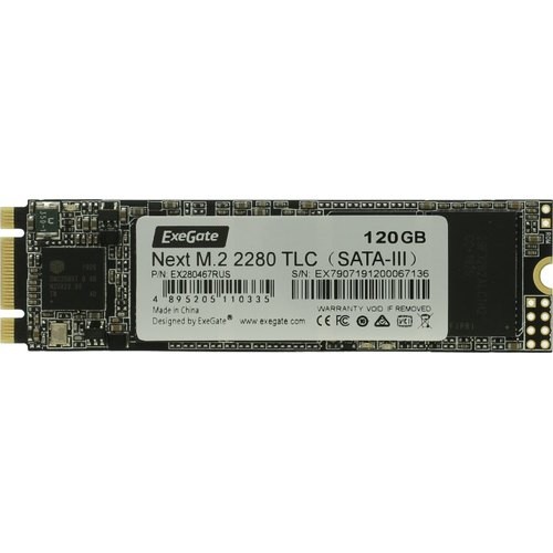 SSD 120 Gb M.2 2280 Exegate EX280467RUS (100TBW  /  558:490 Мбайт  /  с) 3D TLC