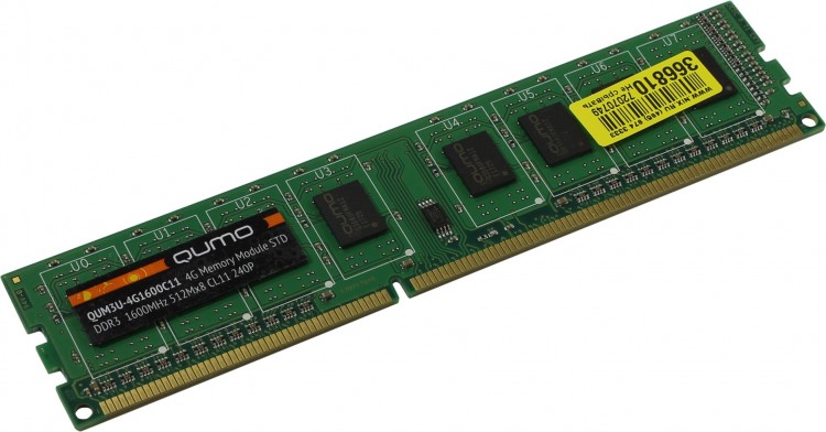 Память DDR3 4Gb <PC3-12800> Qumo <QUM3U-4G1600C11>