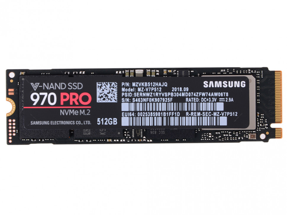 SSD NVMe 512 Gb Samsung 970 PRO Series MZ-V7P512BW (600TBW / 3500:2300 Мбайт / с)