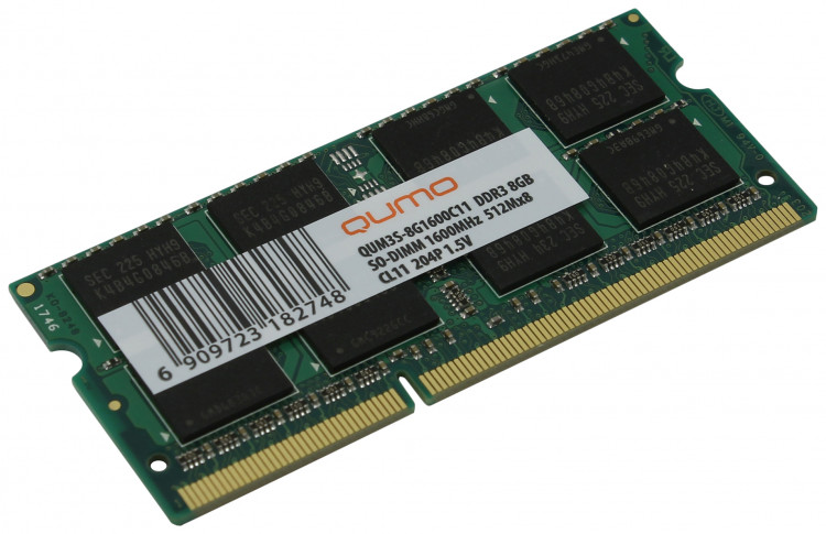 Память SO-DIMM DDR3 4Gb 12800  /  CL11 QUMO QUM3S-4G1600K(K)11R