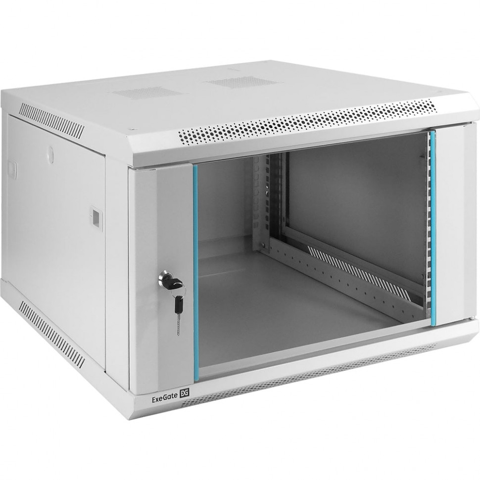 Шкаф телекоммуникационный 19 настенный 6U ExeGate EC-WM-6U.450.G.GREY 19, 6U, 600x450x370 мм